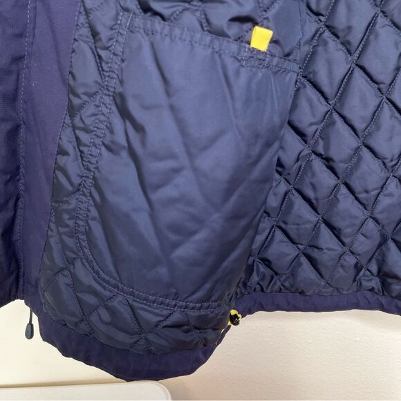 Lands End Aquacheck Thermolite Zip Front Hooded Navy Jacket Coat Men Large 42 44 - Picture 5 of 16